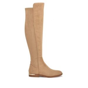 Brand new in box tan over the knee boots with suede material and rounded toe